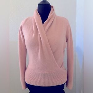 Cashmere shawl collar wrap sweater
